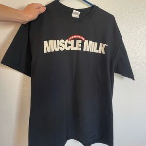 Muscle Milk black graphic logo tee! Fun for summer, work out, casual!